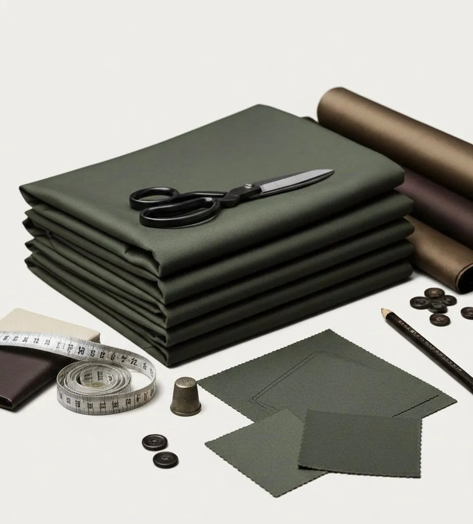 Olive Green Cotton Blend Shalwar Kameez